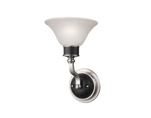 Z-Lite 304-1S Dynasty 1 Light Wall Sconce Satin Nickel/Black