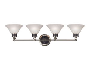 Z-Lite 304-4V Dynasty 4 Light Vanity Satin Nickel/Black
