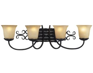 Z-Lite 402-4V Spanish Forge 4 Light Vanity Black/Antique Gold