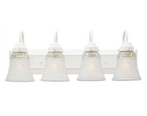 Westinghouse Lighting Four-Light Bathroom Vanity Light in White - Fast FREE FedEx Shipping!