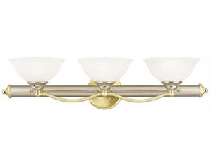 Westinghouse Lighting Three-Light Wall Sconce in Satin Chrome and Satin Brass - Fast FREE FedEx Shipping!