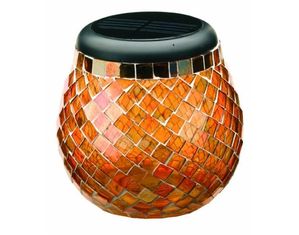 Smart Solar Glass Mosaic Solar Light - Pearlesque  Amber