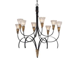 Z-Lite 1010-8 Mardi Gras 8 Light Candelabra Matte Black/Gold