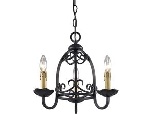 Z-Lite 402-3 Spanish Forge 3 Light Candelabra Black/Antique Gold