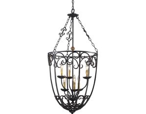 Z-Lite 402L Spanish Forge 6 Light Candelabra Black/Antique Gold