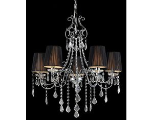 Z-Lite 819CH Parisian Crystal Chand. 5 Light Crystal Candelabra Chrome