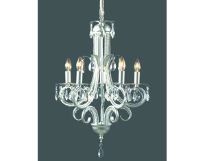 Z-Lite 849S Parisian Crystal Chand. 5 Light Crystal Candelabra Brushed Nickel
