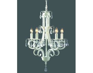 Z-Lite 849W Parisian Crystal Chand. 5 Light Crystal Candelabra White
