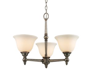 Z-Lite 901-3-AP Clayton 3 Light Candelabra Antique Silver