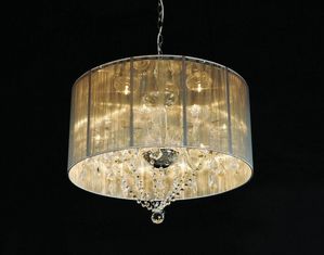 Control Brands Heritage Satin Drum Shade Crystal Chandelier Ceiling Light