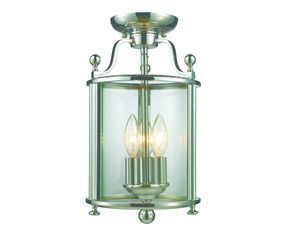 Z-Lite 134SF Wyndham 3 Light Semi Flush Mount Brushed Nickel