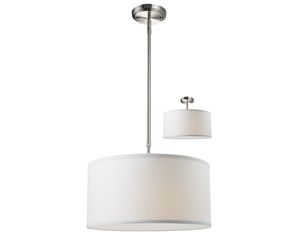 Z-Lite 171-16W-C Albion 3 Light Pendant White/Brushed Nickel
