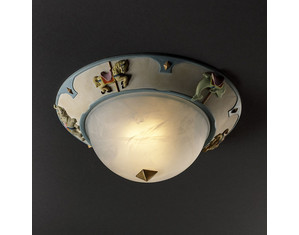 Justice Design Kid's Room Collection Carousel Flush Mount Ceiling Light