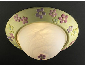Justice Design Kid's Room Collection Flowers Flush Mount Ceiling Light