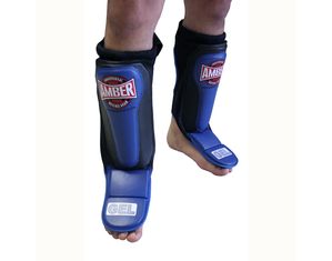 Amber Sports Gel Shin and Instep Guards Slip On MMA