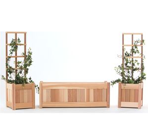 All Things Cedar 3 pc. Planter Set w/Trellis