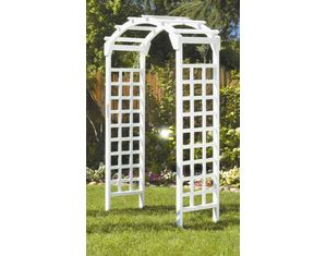 Greenstone 84 in. White Arch Garden Arbor