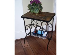 4D Concepts Magazine End Table with Slate Top