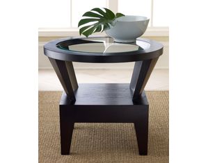 Abbyson Living Morgan Round Glass End Table