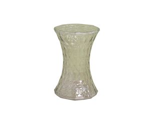 Baxton Studio Clear Textured Acrylic Hourglass Accent End Table