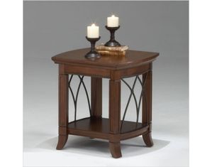 Bernards Furniture Cathedral Cherry with Metal Accents End Table