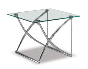 Global Furniture Glass and Chrome End Table