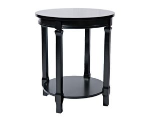 Powell Black Round Four Post End Table