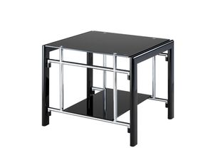 Powell Black and Silver Gloss Rectangular End Table