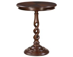 Powell Brown Cherry Pedestal End Table