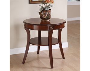 Powell Masterpiece Round End Table with Veneer Top
