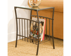 SEI Contemporary Metal Frame Magazine Table