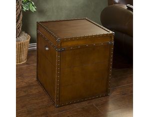 SEI Steamer Trunk End Table