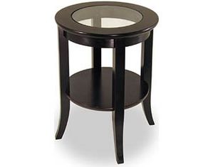 Winsome Genoa End Table with Glass Inset