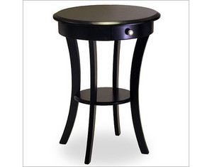Winsome Round Accent Table with One Drawer and Shelf End Table
