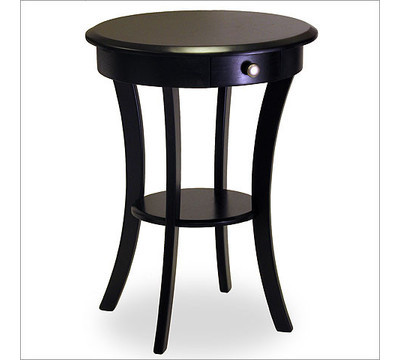 Tables on Winsome Round Accent Table With One Drawer And Shelf End Table From