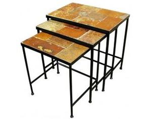 4D Concepts 3 Piece Nesting Tables with Slate Tops