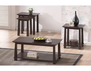 Baxton Studio Havana Brown Wood Modern Nesting Table Set