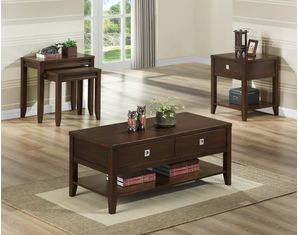 Baxton Studio New Jersey 2 Piece Brown Wood Modern Nesting Table Set