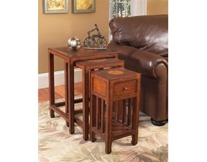 Fairfax Home Furnishings Log Cabin Set of 3 Nesting Tables