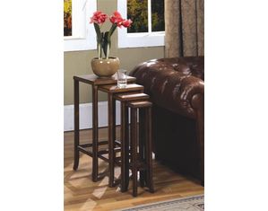 Fairfax Home Furnishings Set of 4 Wooden Nesting Tables