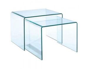Magnussen Lumeno Glass Nesting End Table