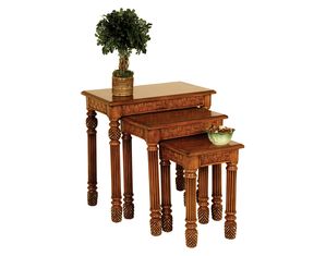 Passport Furniture Set of 3 Walnut  Nesting Tables