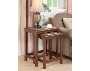 Union Square Oak Tile-Top Nesting Table