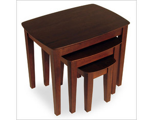 Winsome Antique Walnut 3 Piece Nesting Table Set