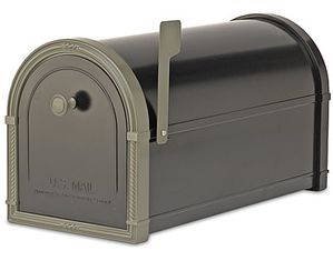 Architectural Mailboxes Bellevue Mailbox Black with Powder Coat Bronze Accents