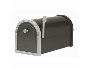 Architectural Mailboxes Bellevue Mailbox Black with Powder Coat Platinum Accents