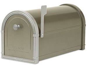 Architectural Mailboxes Bellevue Mailbox Bronze with Powder Coat Platinum Accents