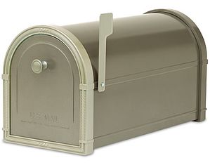 Architectural Mailboxes Bellevue Mailbox Bronze with Powder Coat White Bronze Accents