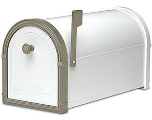 Architectural Mailboxes Bellevue Mailbox White with Powder Coat Bronze Accents