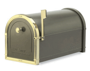 Architectural Mailboxes Coronado Mailbox Bronze with Polished Brass Accents
